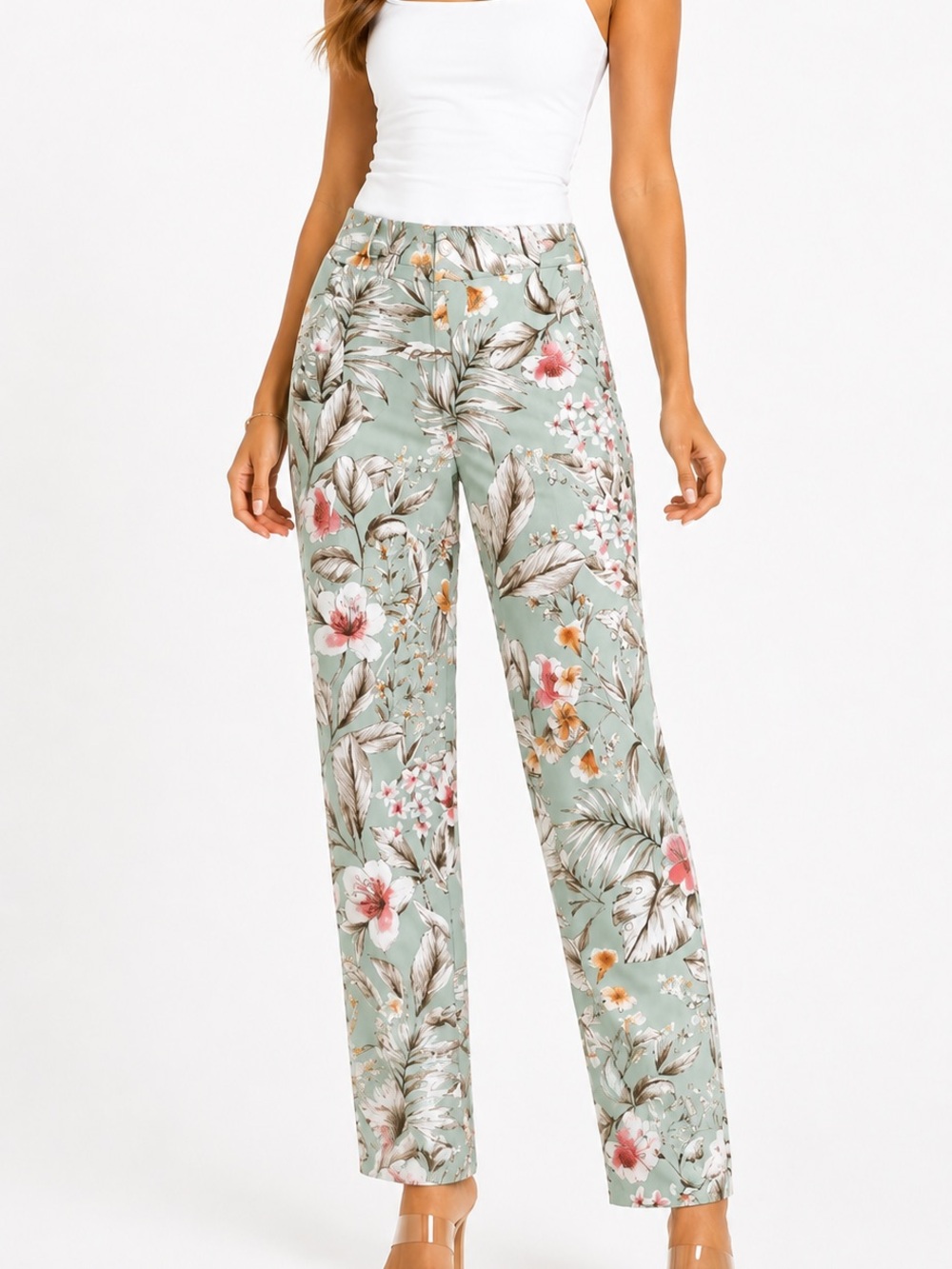 Zara Basic Floral Pants, Size M, NWT